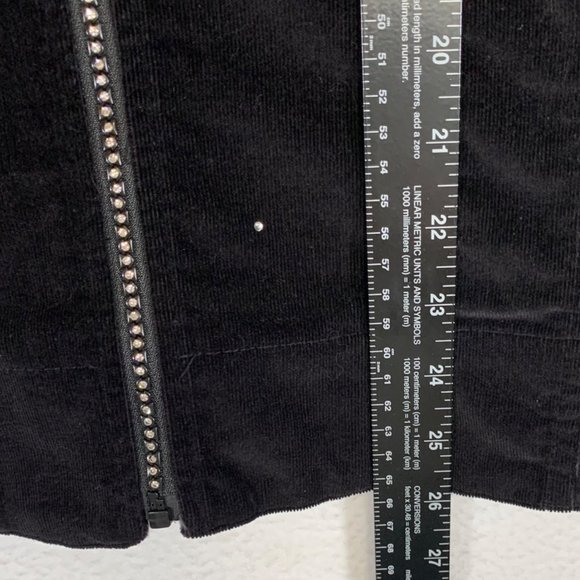Quacker Factory Corduroy Rhinestone Jacket Size S Black Edgy Trucker Biker Sexy - Picture 8 of 12